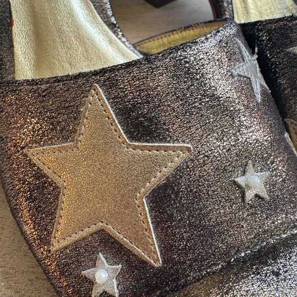 Pearl and Stud block heel sparkly star sandals size EU 39/US Women's 8 - Picture 4 of 8